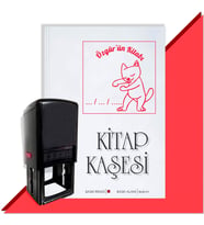 Kişiye Özel  Cute Cat 2 Tarihli Kitap Kaşesi (Kırmızı)