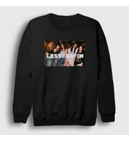Presmono Unisex Beyaz Le sserafim K Pop Sweatshirt 438528tt (Siyah)