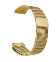 Oppo Watch 46mm 22mm Metal Tel Örgü Lüx Kordon + Metal Kordon Dönüştürücü (Gold)