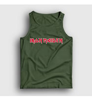 Presmono Unisex Sarı Logo Iron Maiden Atlet 86458tt (Haki)
