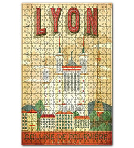 Cakapuzzle Lyon Şehrinden Bir Kesit Tarz Görseli Puzzle Yapboz MDF (Ahşap) (1000 Parça)