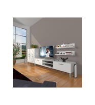 Decoraktiv Eko On Mdf Dvd Krom Ayaklı Tv Ünitesi Tv Sehpası (Beyaz)