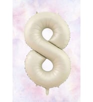 Retro Krem 1 Yaş Balonu Krem Rakam Folyo Balon 80cm (Model 8)