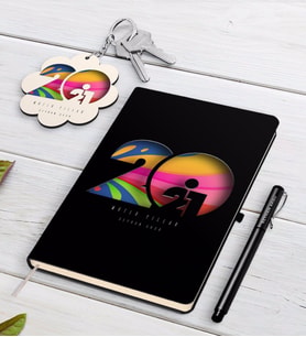 BK Gift Kişiye Özel 2024 Mutlu Yıllar Beyaz Defter Kalem ve Anahtarlık Hediye Seti-11 (Model 2)