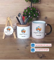 Voleybol Antrenörü Hediye Sepeti Kalemlik, Kupa Bardak Sihirli, Ahşap Anahtarlık Hediye (Model 1)