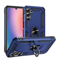 Samsung Galaxy A25 Uyumlu Kılıf Standlı Manyetik Yüzüklü Military Magnetic Ring Polycarbonate and TPU Case (Lacivert)