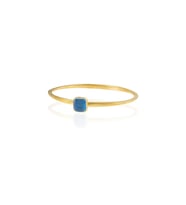 Kadir Jewellery Zirkon Taşlı Ayarlanabilir 22 Ayar Altın Kaplama Bilezik (Koyu Mavi)