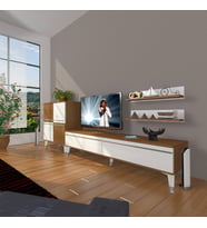 Decoraktiv Eko ON Mdf Std Silver Tv Ünitesi Tv Sehpası (Beyaz - Kahverengi)