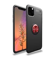 Apple iPhone 11 Pro Kılıf Zore Ravel Yüzülü Silikon Kılıf (Siyah-Kırmızı)