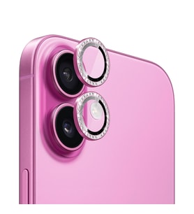 Microsonic Apple iPhone 16 Tekli Diamond Taşlı Kamera Koruma Camı Yeşil (Pembe)