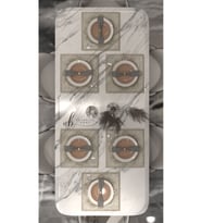 Amerikan Servis Kare Supla Ve Runner Mutfak Set 6 Kişilik Girdap Set Masa Sunum Takımı Çeyizlik Gri (Kahverengi Açık)