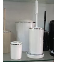 AKRİLİK 5 PARÇA KOVALI BANYO SETİ krem renk (Beyaz)