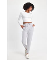 Kadın Rahat Kalıp Softech Polar Sweat Eşofman Altı SPR24EA97 (Açık Gri)