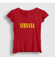 Presmono Kadın Haki Yellow Nirvana T-Shirt 99852tt (Kırmızı)
