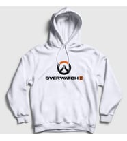 Presmono Unisex Beyaz Logo Oyun Overwatch Kapüşonlu Sweatshirt 360983tt (Beyaz)