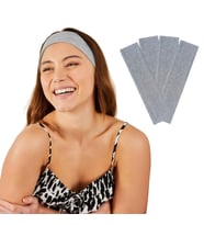 4'lü Spor Saç Bantları - Elastik Kaymaz İnce Saç Ter Kafa Bandı Bandana, Kadın & Erkek Koşu Fitness Yoga Pilates Makyaj Yüz Yıkama Atletik Egzersiz Saç Bandı (GRİ MELANJ ) (Grimelanj)