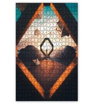 Cakapuzzle Yalnız Adam ve Kumsalda Sürreal Simgeler Puzzle Yapboz MDF (Ahşap) (500 Parça)
