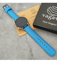 vagave Huawei Watch GT / GT2 / GT2e / GT2pro GT3 / GT3pro 46mm İsme Özel Deri Kordon 8 Renk (Mavi)
