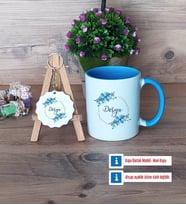 İsme Özel Doğum Günü Hediyesi Kupa Bardak Kırmızı ve Ahşap Anahtarlık Hediye (Model 3)