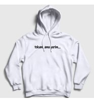 Presmono Unisex Beyaz Tokum Ama Yerim Komik Kapüşonlu Sweatshirt 472833tt (Beyaz)