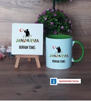 Jandarma Dekoratif Taş, Kupa Bardak Kırmızı Hediye (Model 13)