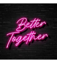 Better Together Neon Led Organizasyon Düğün Söz Dekor Yeni Nesil Neon Tabela (Pembe)