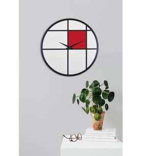 Dekoratif Ahşap Duvar Saati 50 cm - Lenora (Kırmızı)