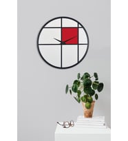 Dekoratif Ahşap Duvar Saati 50 cm - Lenora (Kırmızı)