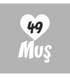 Kalpli 49 Muş Araba Sticker siyah 20x15 CM (Beyaz)