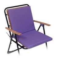 XPERMATE Arkalıklı Sandalye Minderi Su İtici Kumaş 40x40 cm Sünger Sırtlıklı Sandalye Minderi Bağcıklı (Mor)
