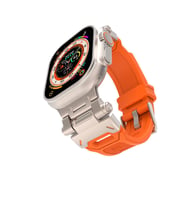 Watch 44mm KRD-108 Metal Başlıklı Silikon Kordon (Turuncu)