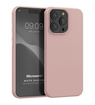 Microsonic Matte Silicone Apple iPhone 15 Pro Kılıf Siyah (Rose)