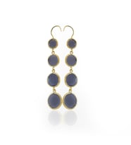 Kadir Jewellery 22 Ayar Altına Kaplama Kadın Sallantılı Küpe -El İşçiliği Ve Hipoalerjenik Küpe (Mor)