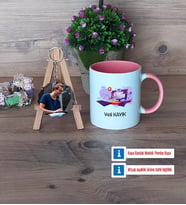 Bilgisayar Mühendisi Kupa Bardak Beyaz ve Fotoğraflı Ahşap Anahtarlık Hediye (Model 6)