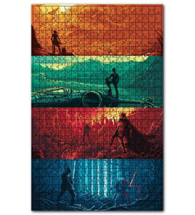 Cakapuzzle Star Wars Dört Farklı Görsel Puzzle Yapboz MDF (Ahşap) (1000 Parça)