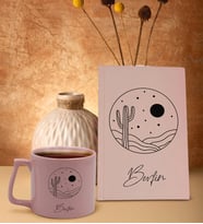 BK Gift Kişiye Özel İsimli Pembe Sert Kapaklı Defter ve Middle Kupa Seti, Arkadaşa Hediye, Yeni İş Hediyesi, Doğum Günü Hediyesi (Model 5)