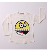 Toontoy Kız Çocuk Sweatshirt Smile Baskılı (Ekru)