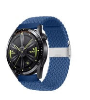 Samsung Galaxy Watch 46mm R800 Watch 3 45mm R840 22mm Uyumlu Metal Klips Solo Fiberlink Örgü Kordon (Mavi)