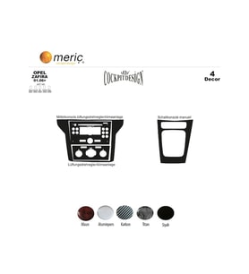 Meriç® Opel Zafira Ön Torpido Kaplama Maun 4 Parça 2006-2010 (Alüminyum)