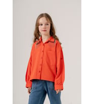 Kız Çocuk Yakası Taşlı Gömlek 3126 (Oranj)