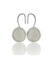 Kadir Jewellery Gümüş Kaplama Kadın Taşlı Küpe -El İşçiliği Ve Hipoalerjenik Küpe (Beyaz)