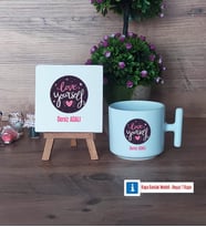 Love Yourself Dekoratif Taş, Kupa Bardak Kırmızı Hediye (Model 11)