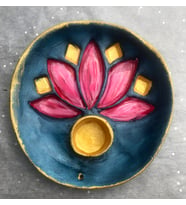 Lotus Seramik Tütsülük (Mavi)