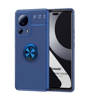 Microsonic Xiaomi Mi 13 Lite Kılıf Kickstand Ring Holder Siyah Mavi (Lacivert)