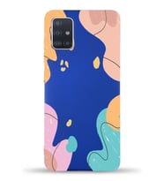 PrintiFy Samsung Galaxy M31s Uyumlu Lansman Kılıf Karışık Renkler Tasarımlı İçi Kadife Kapak (Lacivert)