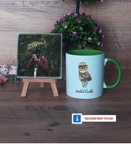 Baykuş Fotoğraflı Dekoratif Taş, Kupa Bardak Beyaz Hediye (Model 14)