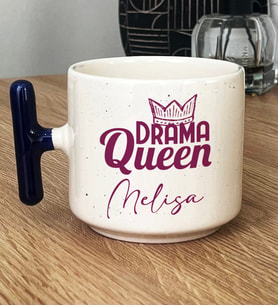 Kişiye Özel Drama Queen Hediye T Kupa Bardak Sevgiliye Arkadaşa Hediye (Lacivert)