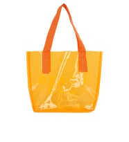 BAGMORİ Beach Bag Baskılı Şeffaf Plaj Çantası (Turuncu)