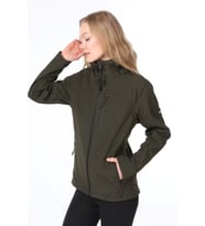 Ghassy Co.Kadın Su Rüzgar Geçirmez Softshell Mavi Spor Mont  (Haki)