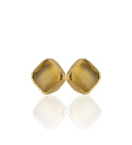 Kadir Jewellery 22 Ayar Altın Kaplama Kadın Minimal Küpe -El İşçiliği Ve Hipoalerjenik Küpe (Sarı)